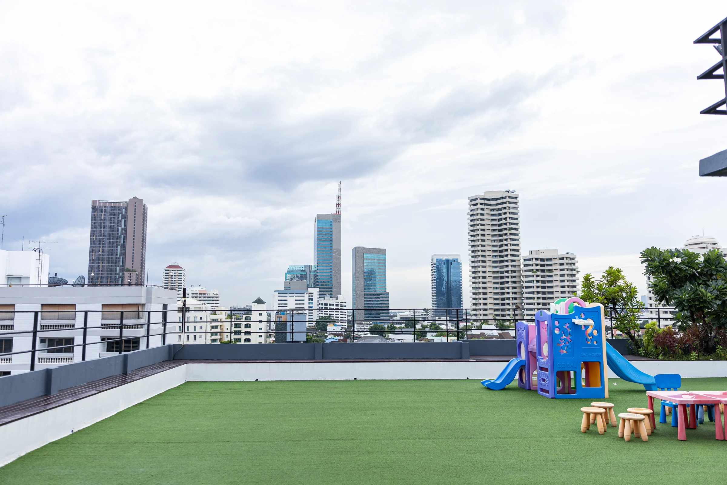 The open-air rooftop garden at KAZE 34